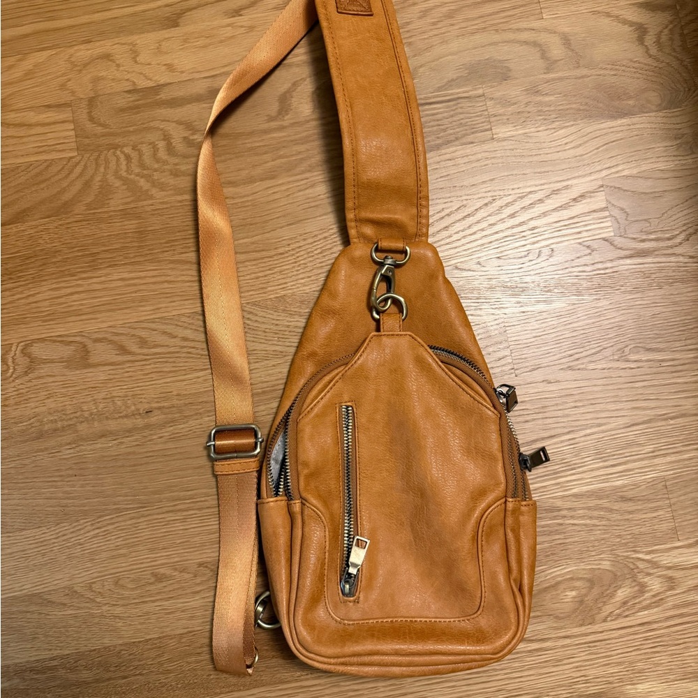 Tan Leather Sling Bag
